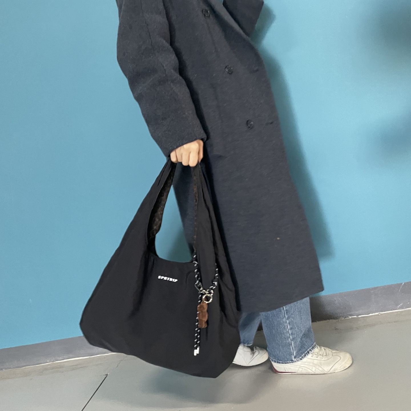 mddas 호피 데일리백 가벼운 여성 숄더백 호보백 보부상가방 양면 나일론 빅 크로스 백