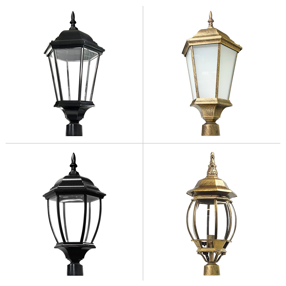 전기 가로등 헤드 머리 야외 LED 엔틱 정원등 전원주택 곡면 육각 연결자 4.5cm - 상세 이미지 2