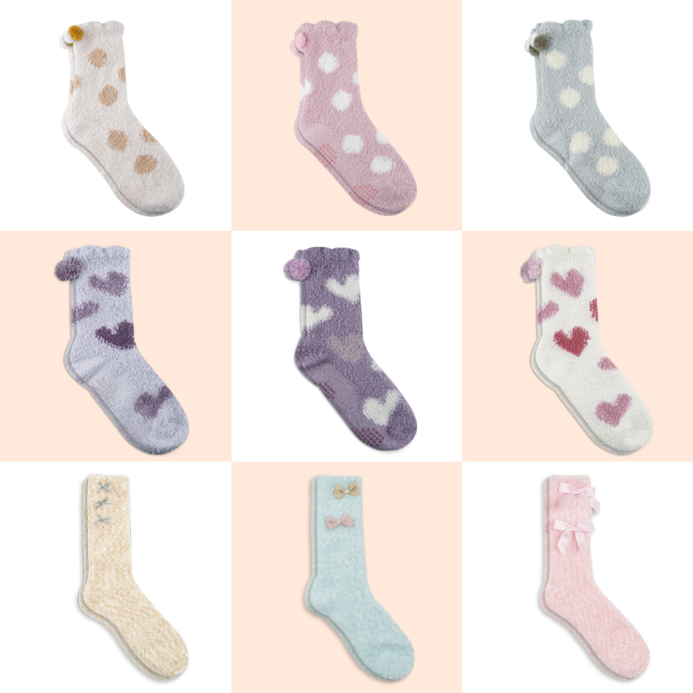 삭피엔스 털 빠짐 없는 미끄럼방지 헤비볼륨 수면양말 긴 롱 임산부 수족냉증 양털