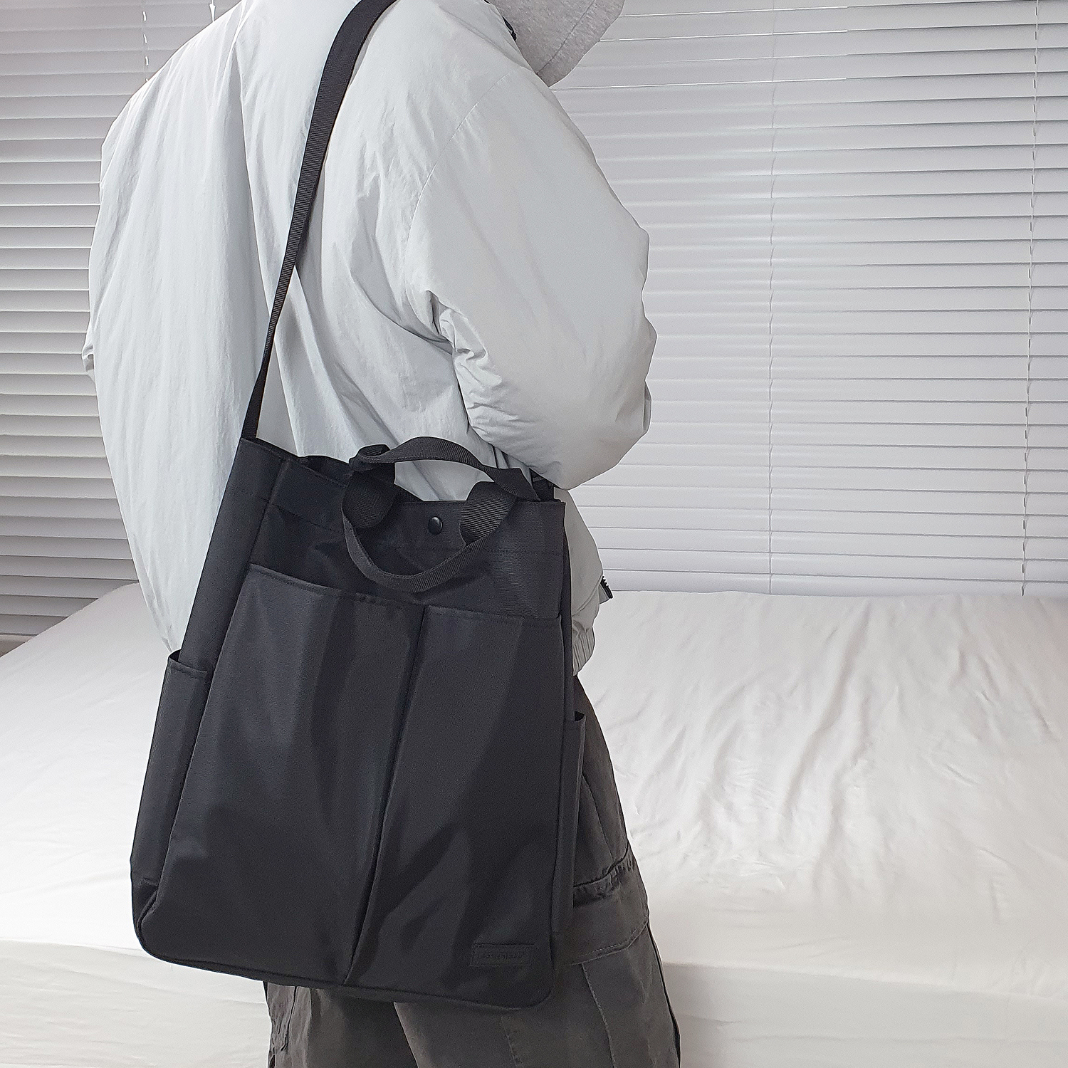 남자 나일론 빅 큰 크로스백 천 방수 직장인 대학생 데일리 가방 보부상 가벼운