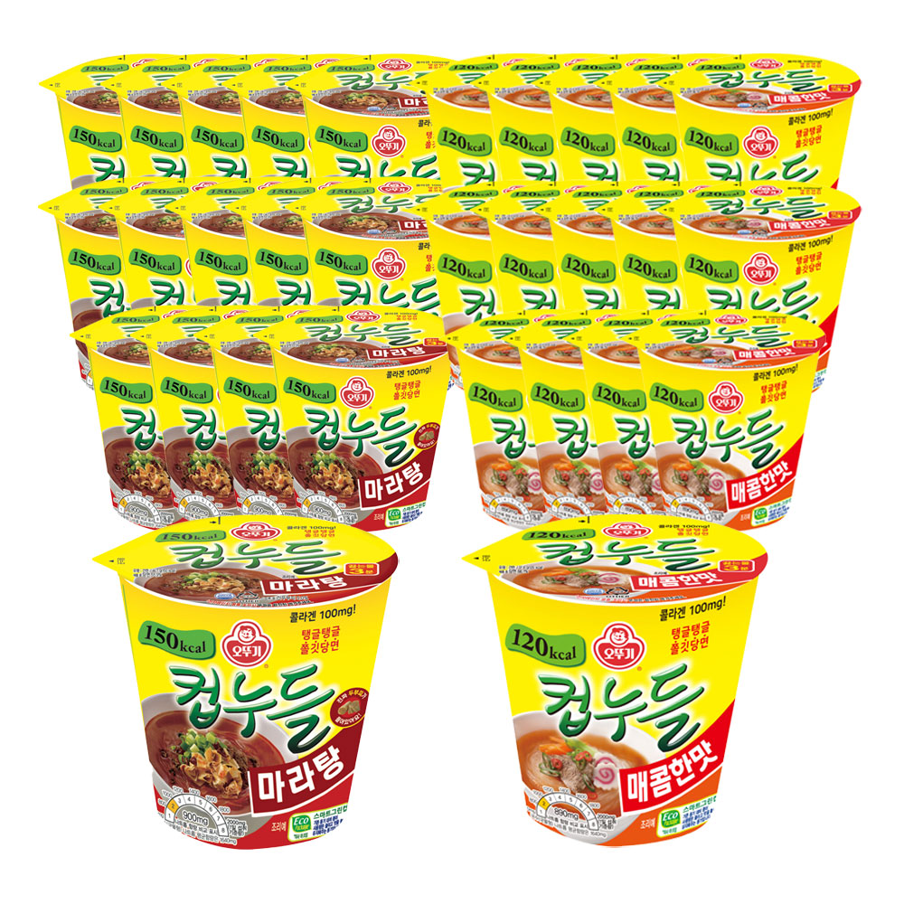 오뚜기 컵누들 마라탕 44.7g 15개+매콤한맛 37.8g 15개 외 5종 - 상품 이미지