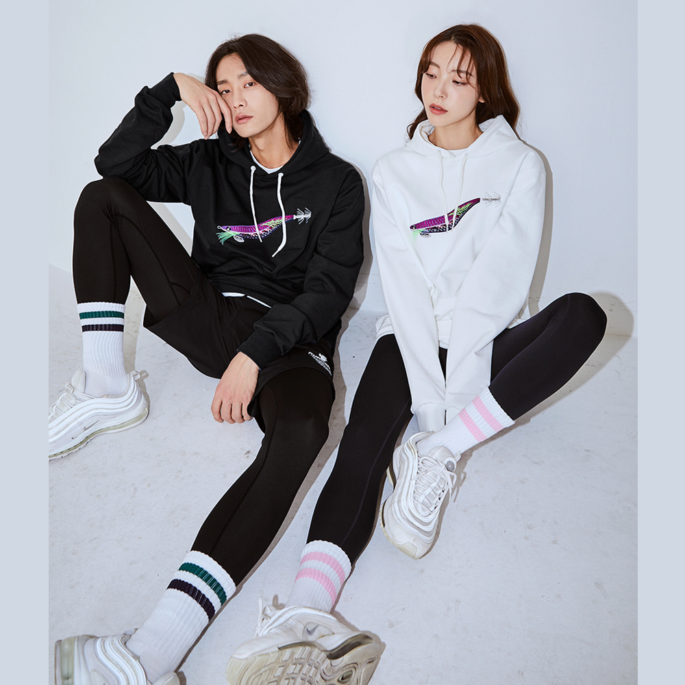 쿠로시오 보풀현상을 최소화한 퍼플퍼플후디 G블루 오프화이트 후드티 - 상세 이미지 2