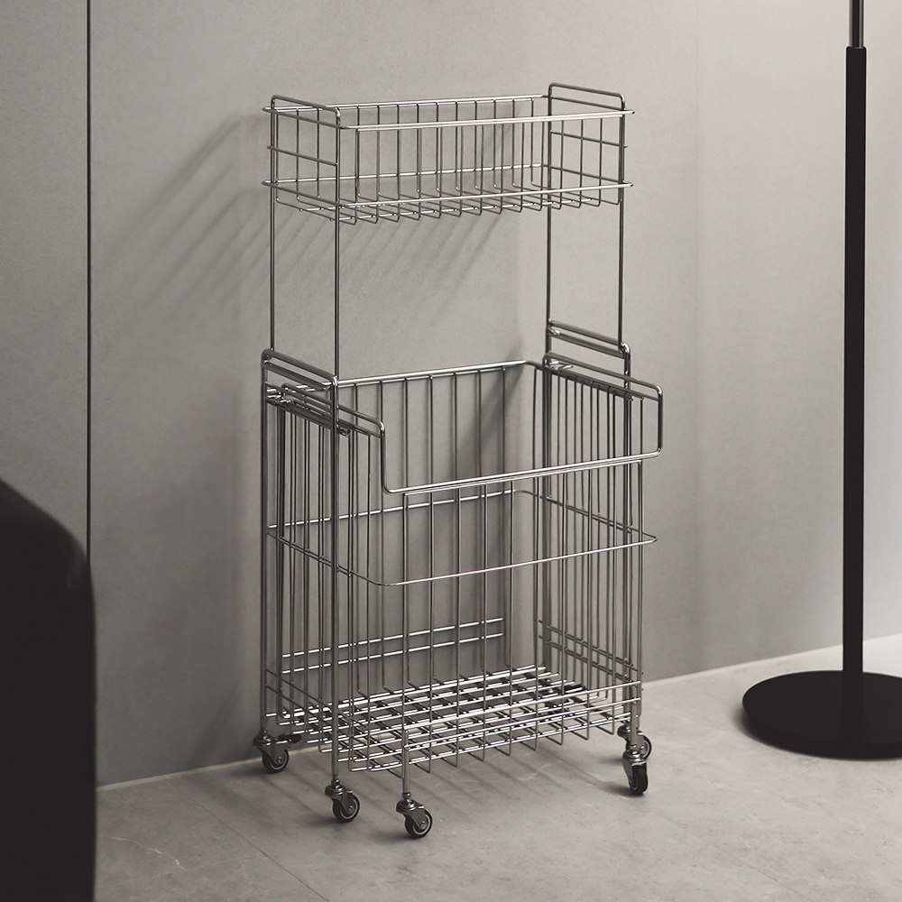 100% 국내생산 쏘우리프 올스텐 이동식 슬림 확장형 바스켓 수납 빨래 세탁바구니