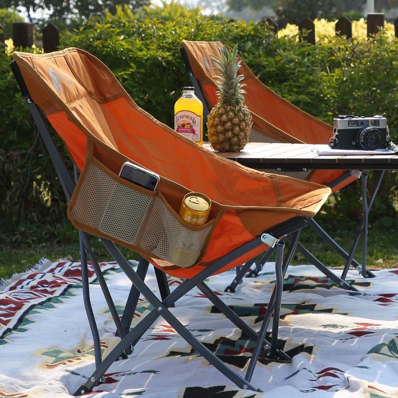 야외 접이식 달 의자, 레저 피크닉 바베큐 캠핑 의자, 휴대용 초경량 스케치 및 페인팅 점심 의자