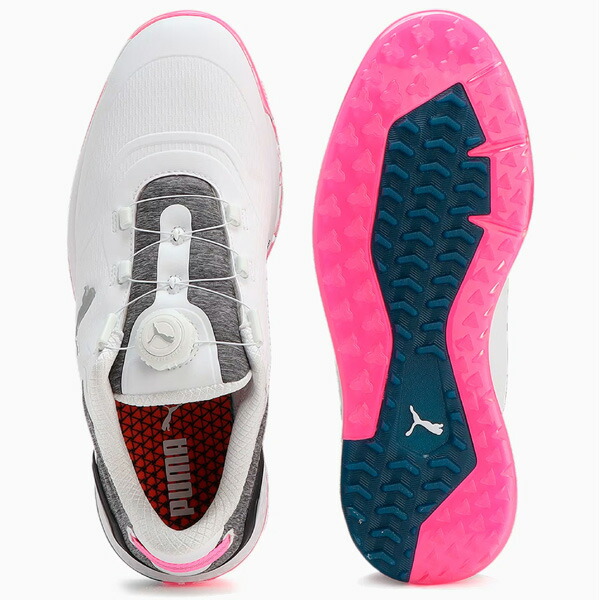 푸마 PUMA 프로어댑트 알파캣 보아 스파이크리스 골프화 화이트x핑크 377526-09 - 상세 이미지 3