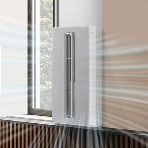 창문형 에어컨 설치 예시