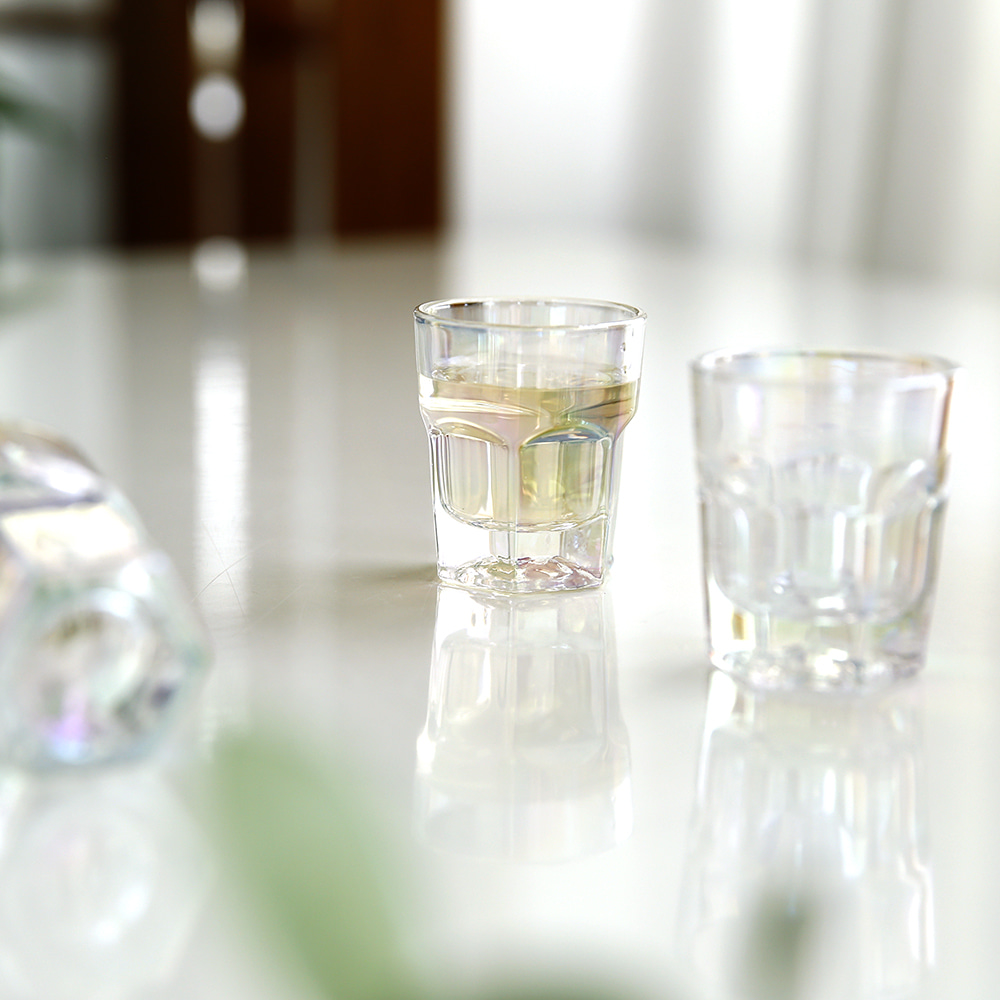 소주잔 오로라 감성 유리컵 50ml, 4개, 레트로 - 상품 이미지