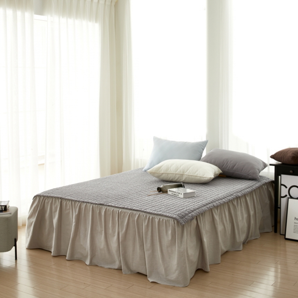 80수 순면 사계절 라지킹 매트리스 침대 양면 패드 고정밴드