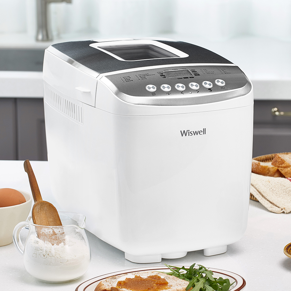위즈웰 대용량 제빵기 가정용 식빵 기계 예약기능 발효기 스텐 반죽기 도우 WSB8000