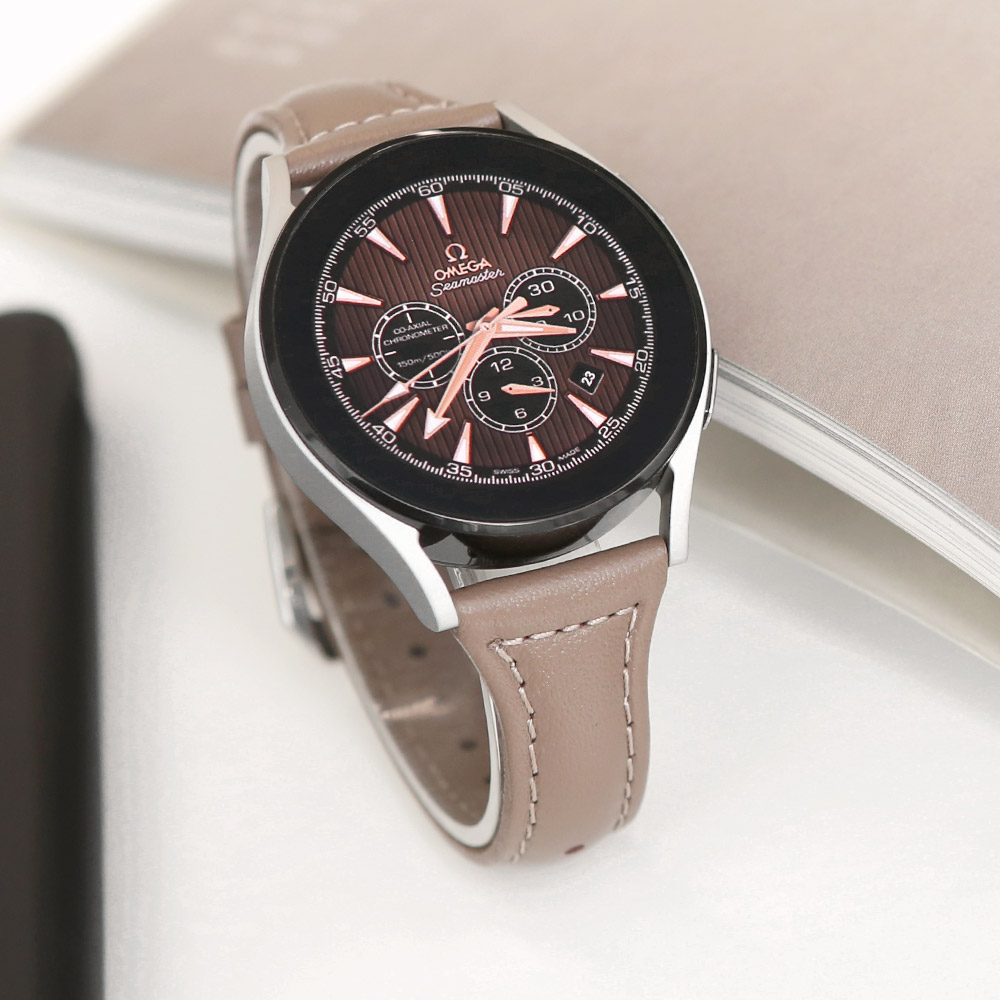 하이키키 갤럭시워치 스트랩 가죽 슬림 밴드 40mm 4 5 6 7 FE