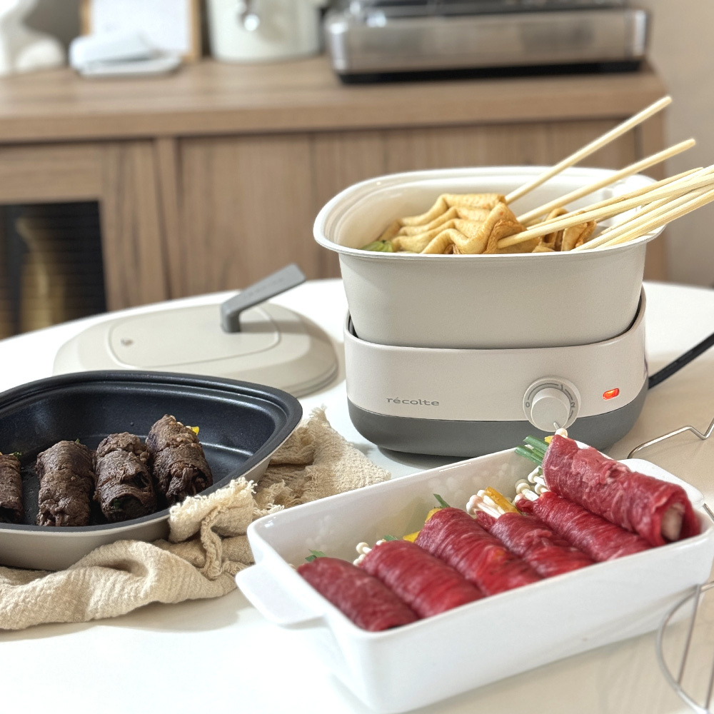 레꼴뜨 멀티쿠커 까레 분리형 찜기 라면포트 전기냄비 후라이팬 샤브샤브 전골 냄비 RPD-4