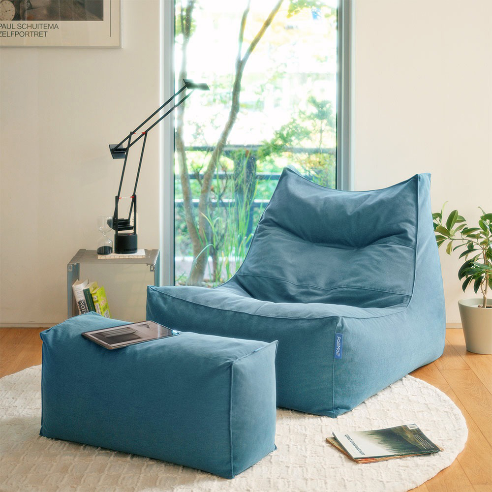 폴리몰리 607C 1인용 대형 코튼 빈백 소파 순면, 풋스툴 세트 (메시속커버,선택안함)