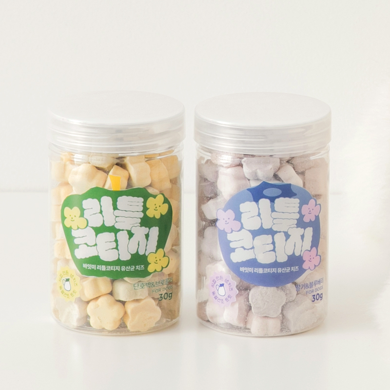 강아지 유산균 치즈 토퍼 밥꾸 간식 코티지 생치즈 프로바이오틱스 함유 고단백 저지방 저염 저칼로리 꽃모양 30g 1ea - 상세 이미지 5