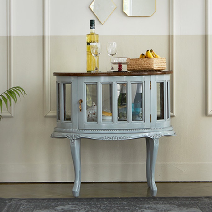 고급 엔틱장식장 빈티지장식장 클래식 거실유리장 유리진열장