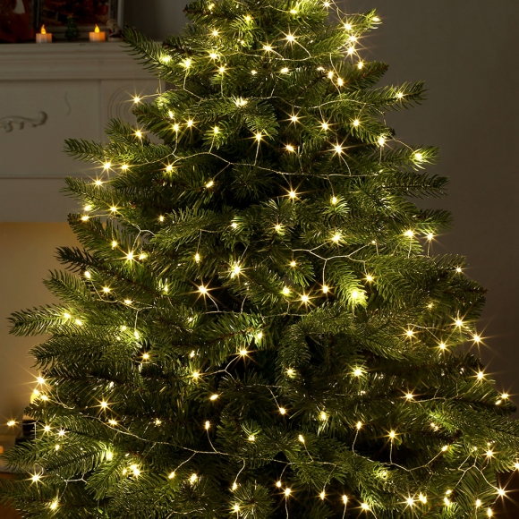 크리스마스 LED 지네조명 야외트리전구 1000구 전원잭o 실버선