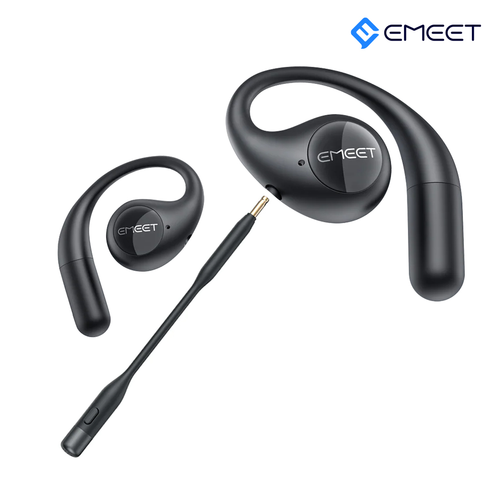 EMEET 에어플로우 오픈형 블루투스 이어폰 탈부착 붐 마이크 공기전도 골전도 대체