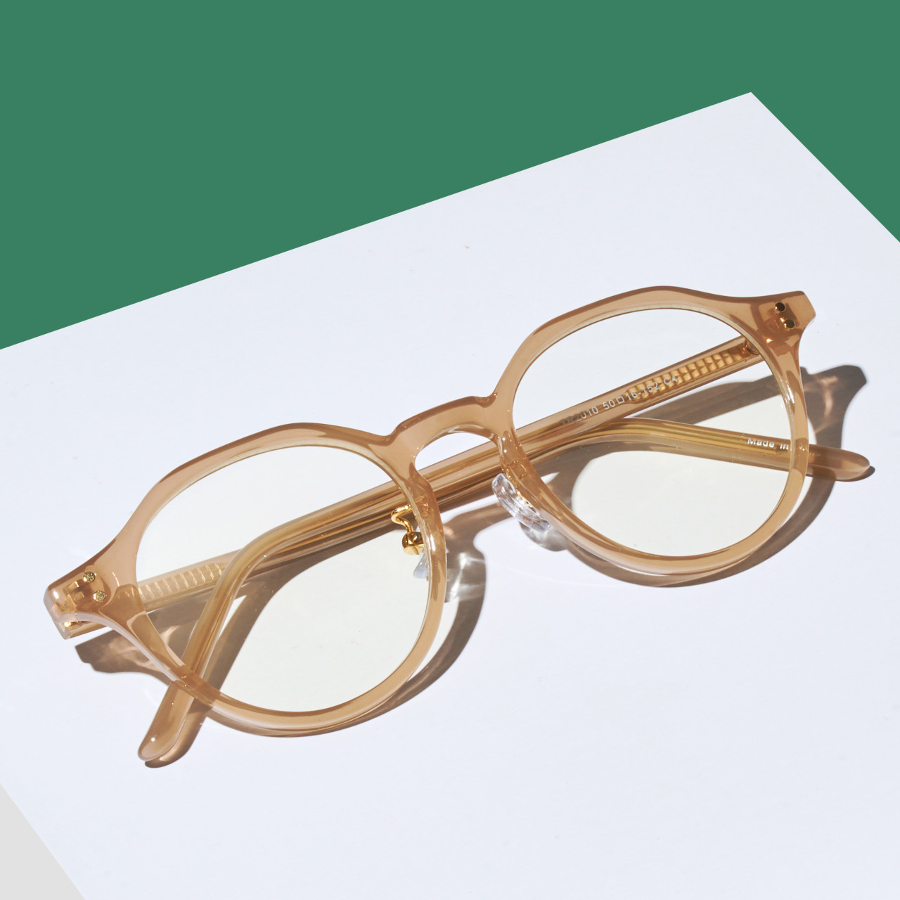 블루라이트차단 안경 투명 안경테 가벼운 뿔테 다각형 peach