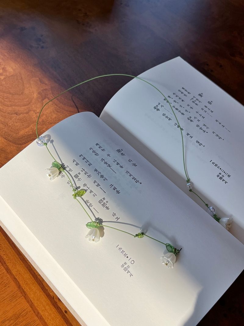 은방울꽃 비즈 끈갈피 책갈피 북마크 독서템 북마커 독서아이템 - 상세 이미지 4