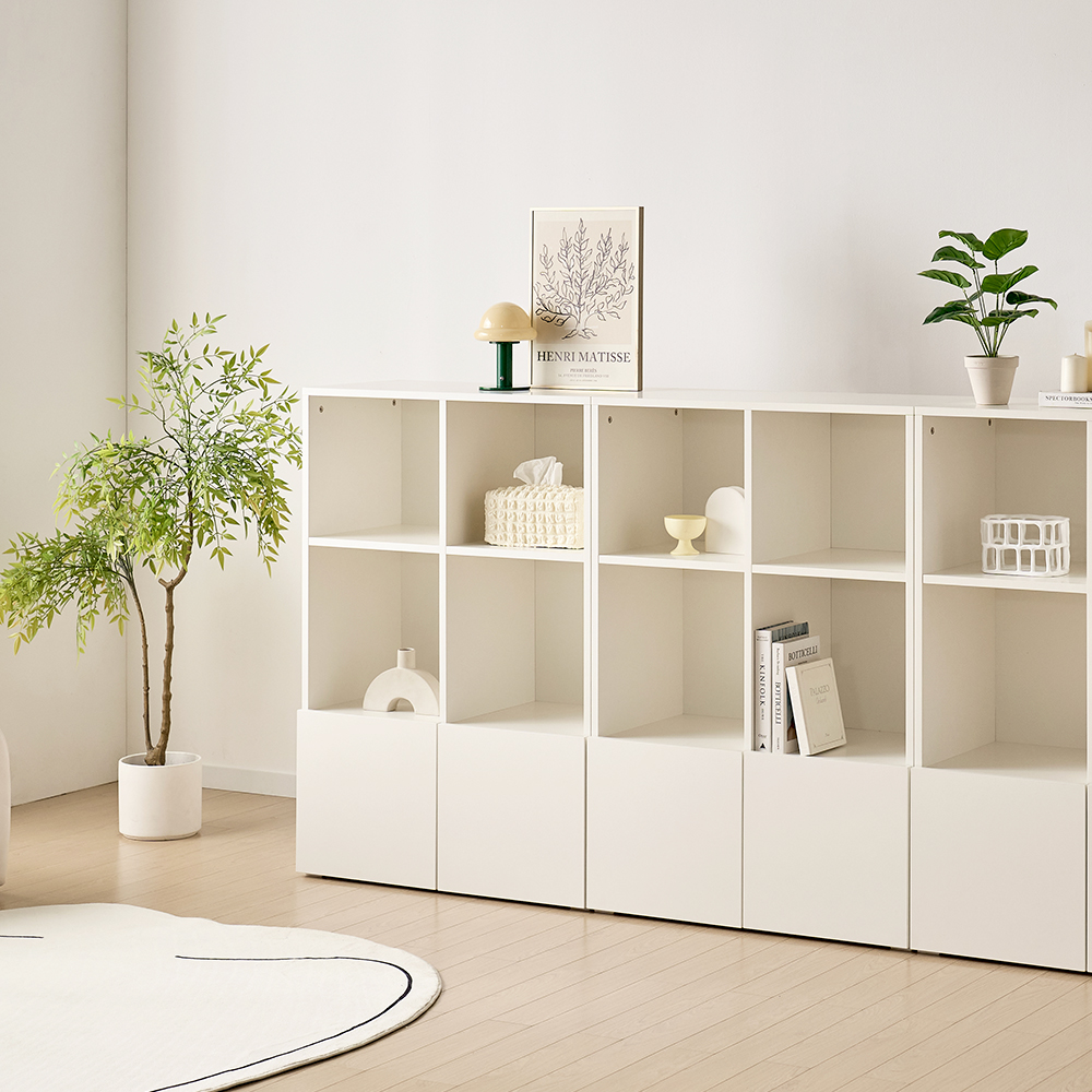 [기본형] 조아 수납장 모듈 다용도 거실 베란다 (더 높은/2단 오픈형 800), 3단, 화이트