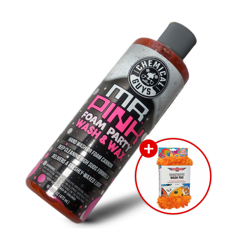 케미컬가이 미스터 핑크 폼파티 워시 앤 왁스 카샴푸 473ml + 보우덴 샥타스틱 워시 패드 증정 - 상품 이미지