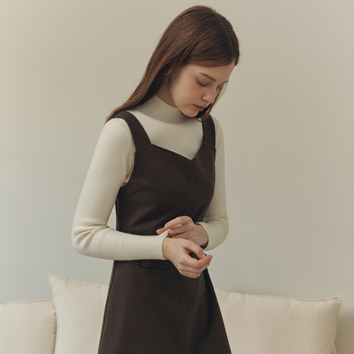 [제로스트릿][2컬러] 하프 폴라 베이직 니트 HALF POLA BASIC KNIT - 상세 이미지 4