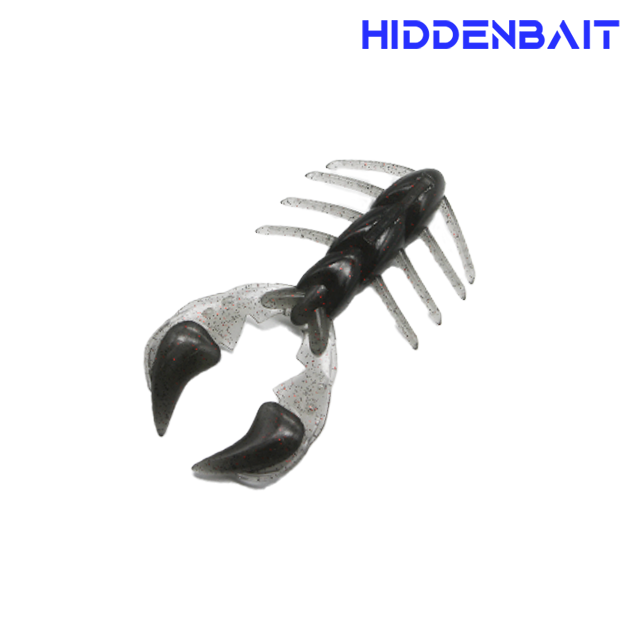 히든베이트 텔레스토 호그웜 배스웜 배스루어 H006 GRAY RED BLACK, 8.9cm - 상품 이미지