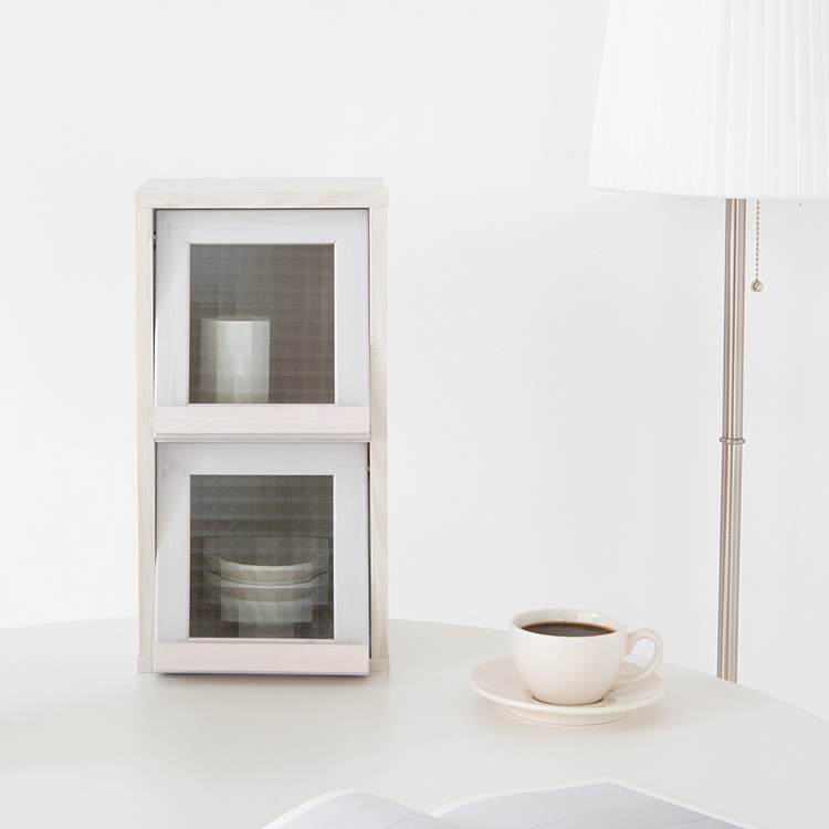필몬 미니수납장 2문 4221 NFM4221 세로형 220x235x420mm, 2단, 미들브라운 7964.8211 - 상세 이미지 3