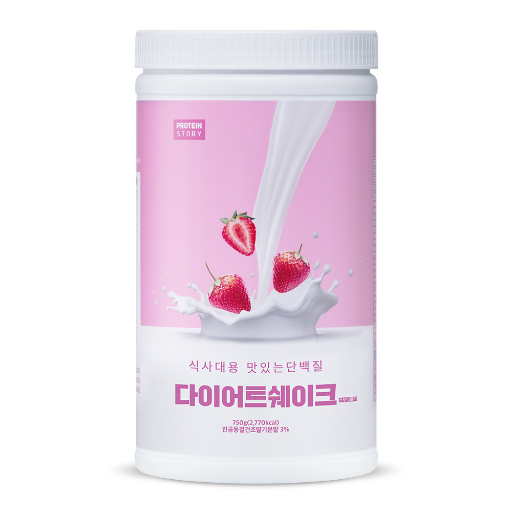 프로틴스토리 식사대용 맛있는 단백질 다이어트 쉐이크 스무디딸기 750g - 메인 이미지