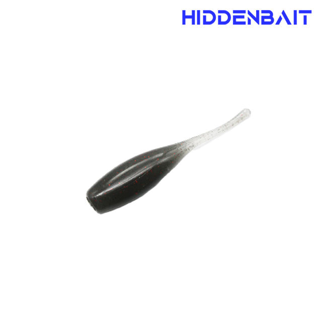 히든베이트 파시티 고비중 배스웜 우럭웜 루어낚시 소프트웜 H006 GRAY RED BLACK, 8cm - 상품 이미지