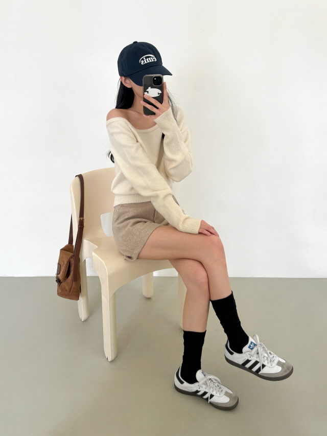 [MOMENT JOY/국내제작/S~XL💕] 원스 허리쏙 모직 베이직 하이웨스트 3부 도톰 하프 겨울 이너 반바지 슬랙스 숏팬츠 상세 이미지 20