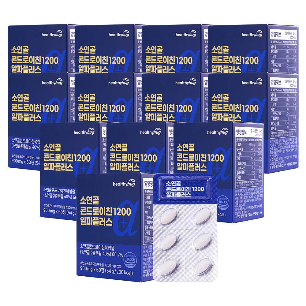 [홈쇼핑완판]  헬씨허그 소연골 콘드로이친 1200 알파플러스 60정, 12개
