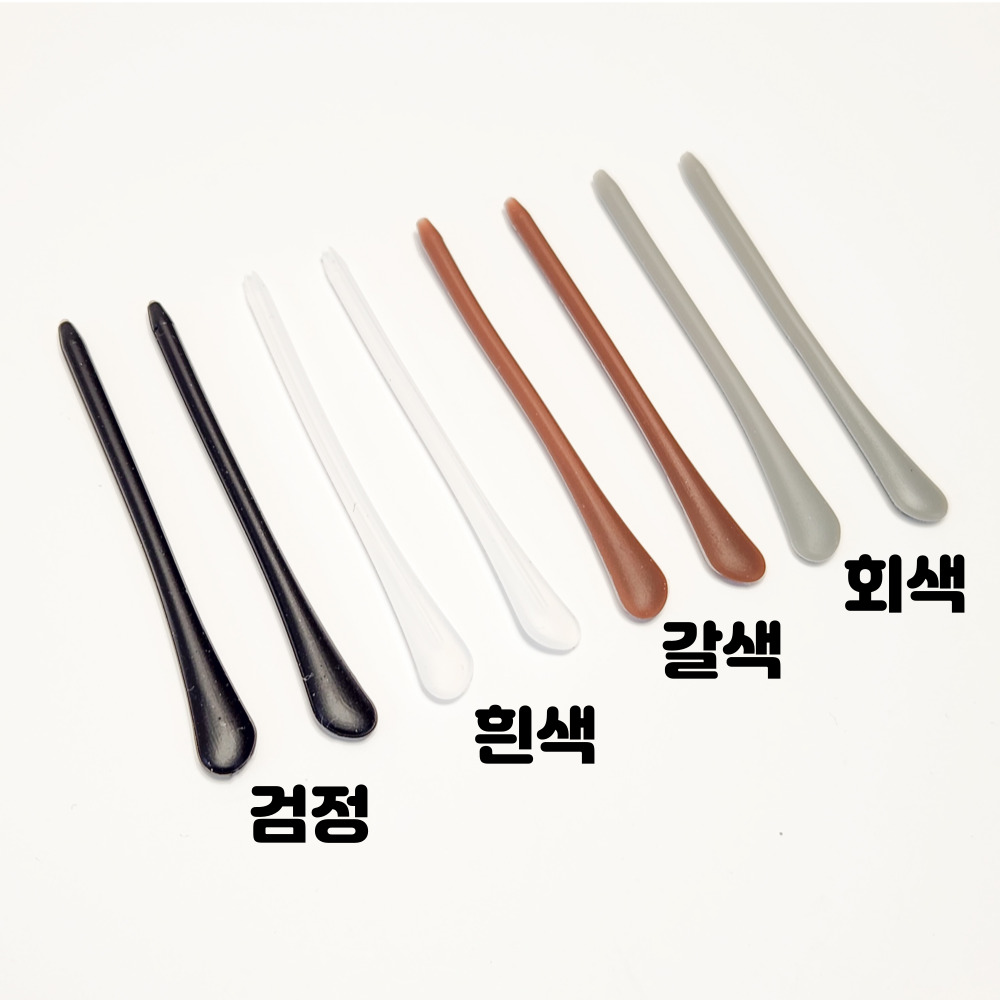 금속 메탈 안경 다리팁 실리콘 다리 1쌍 흘러내림 귀아픔 방지 완화 귀고무 코받침 교체 - 상세 이미지 4