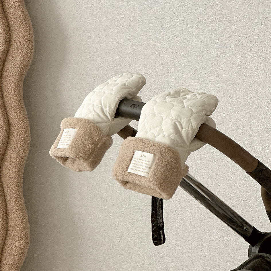 올포홈 극세사 유모차 장갑 워머 방한대비 핸드머프 핸들커버 핑크하트 개모차 강아지