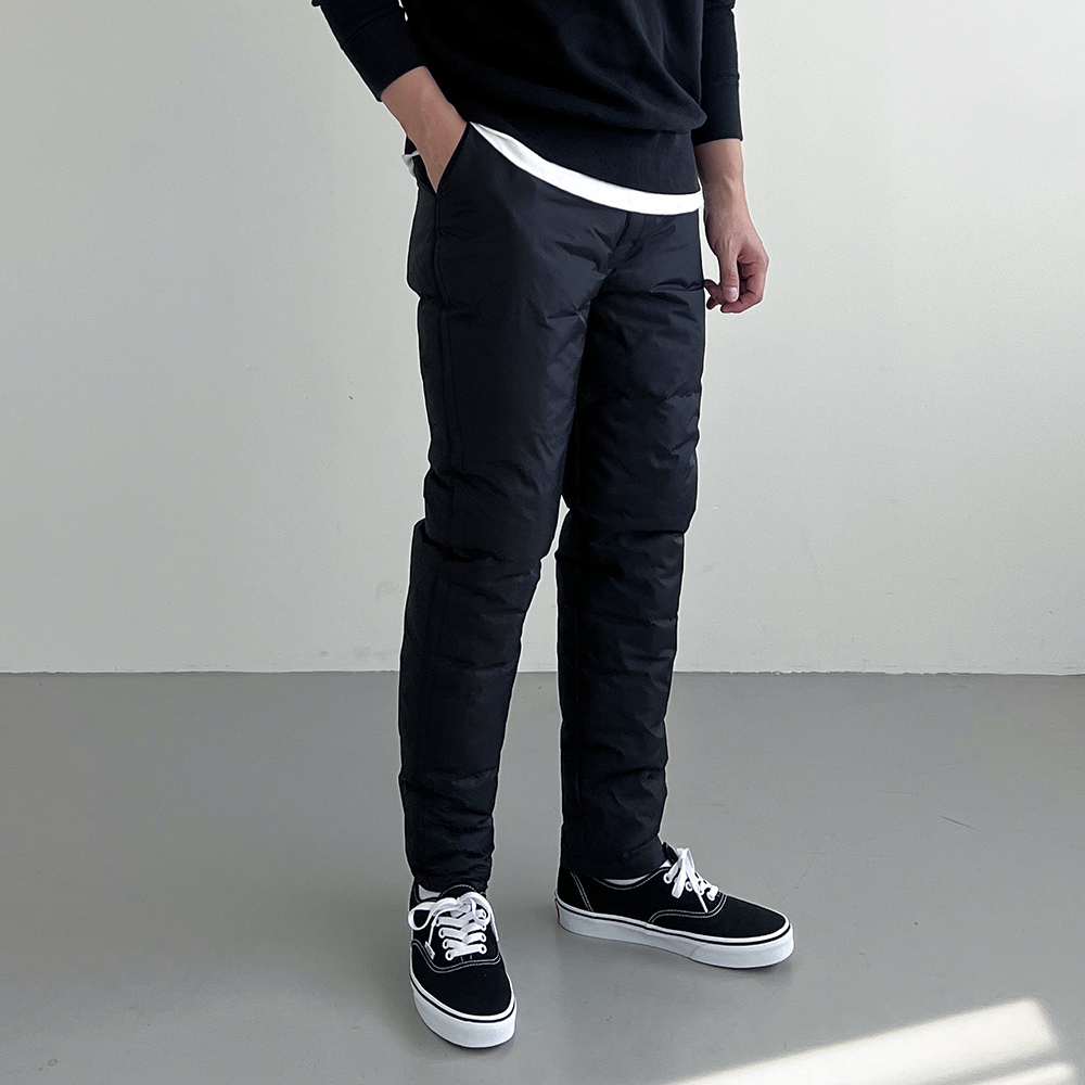 오리털패딩바지 겨울솜바지 덕다운팬츠 방한 경량 작업복 누빔 바지 - 상품 이미지