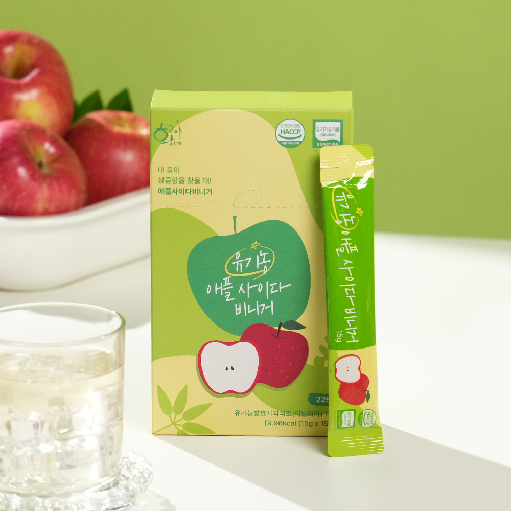 애사비 스틱 유기농 천연 발효식초 애플 사이다 비니거 사과식초 15g x 15포 - 상세 이미지 3