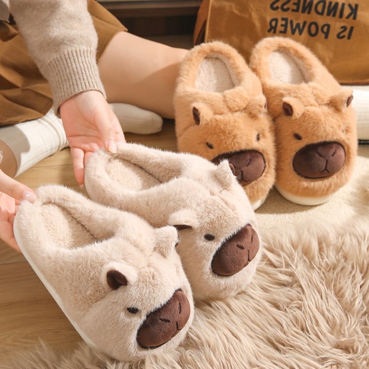 노리스 털실내화 층간소음 실내화 카피바라 여성 겨울 거실 실내 슬리퍼