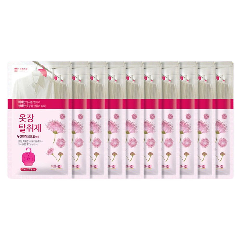 옷장방향제 탈취제 옷 곰팡이 냄새제거 본품 미모사향, 4g, 10개