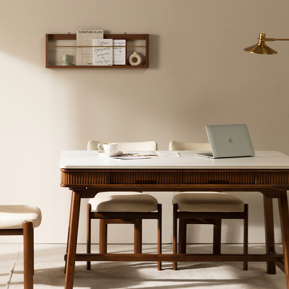 [4인 타원 식탁] 미코하임 비너스 18T 양면 포세린 세라믹 식탁 서랍형 수납 원목 테이블 1500mm, 타원(월넛)