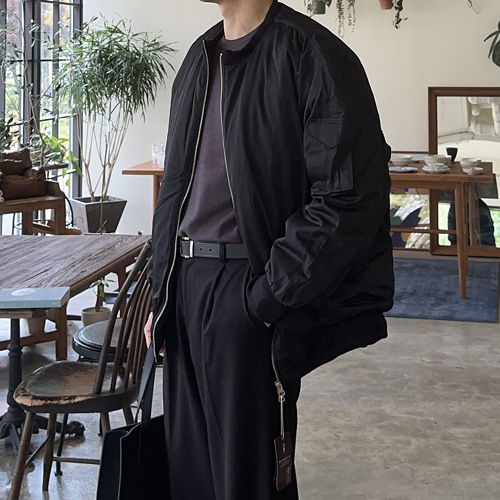 남자 항공점퍼 오버핏 겨울 블루종 누빔 남자 패딩