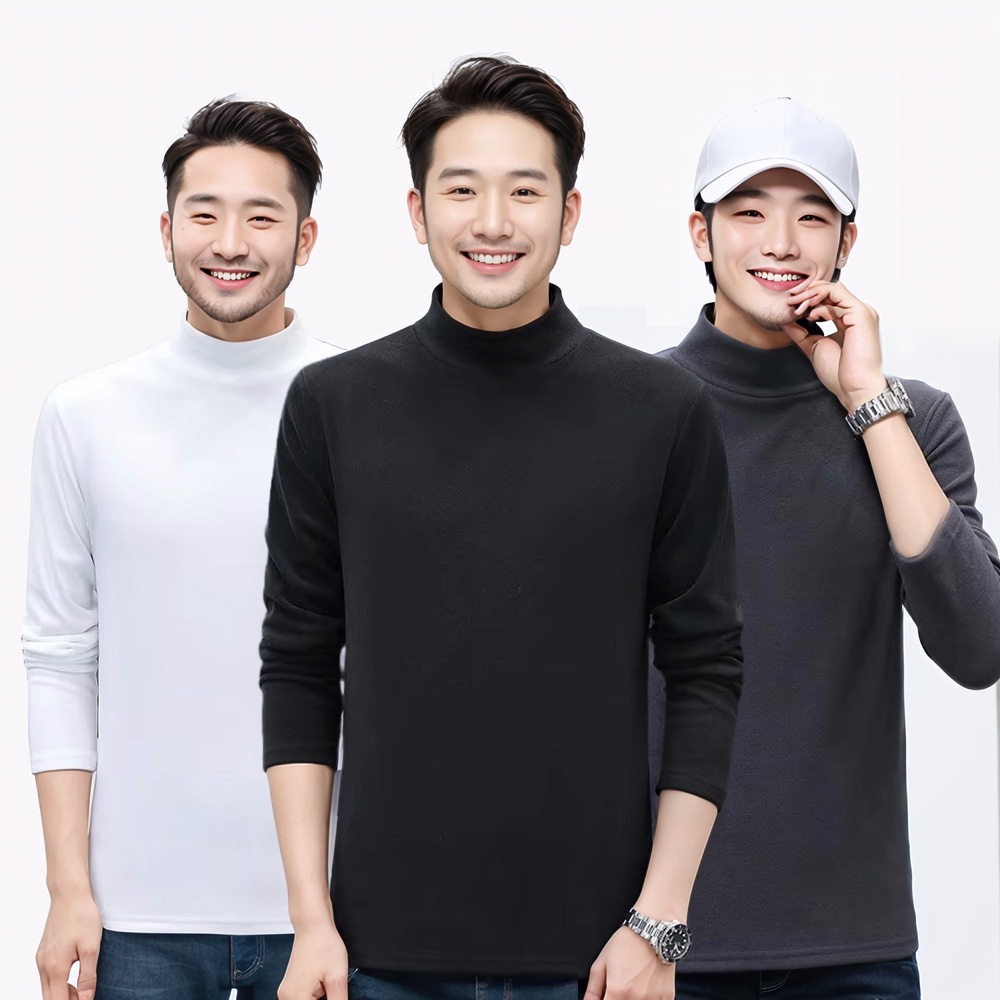 1+1 2중 기모 남자 목티 발열기모 폴라티 - 메인 이미지