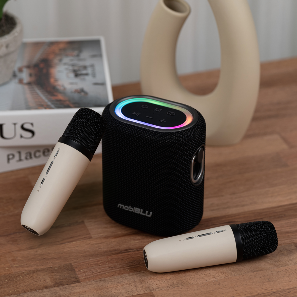 모비블루 WBS03 무선 스피커 마이크 휴대용 미니 노래방 블루투스 스피커