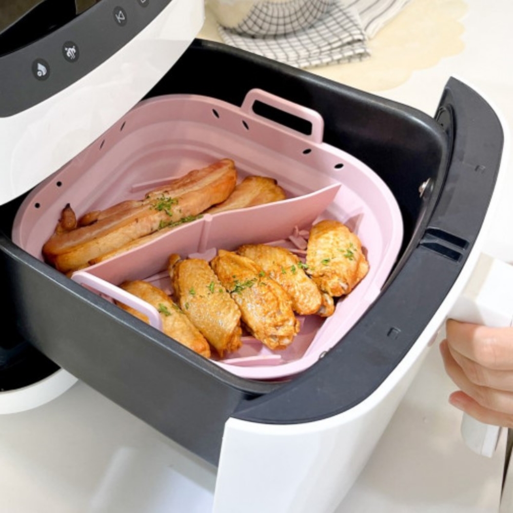 실리콘 에어프라이어 용기 접이식 오픈용기 전자레인지