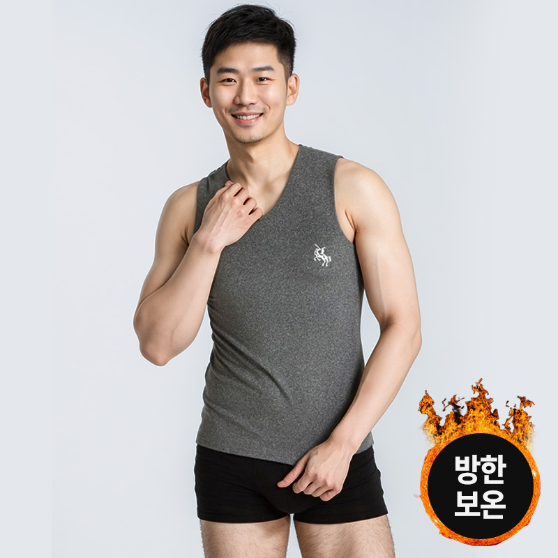 1+1 남자 기모 나시 런닝 메리야스 - 상세 이미지 5