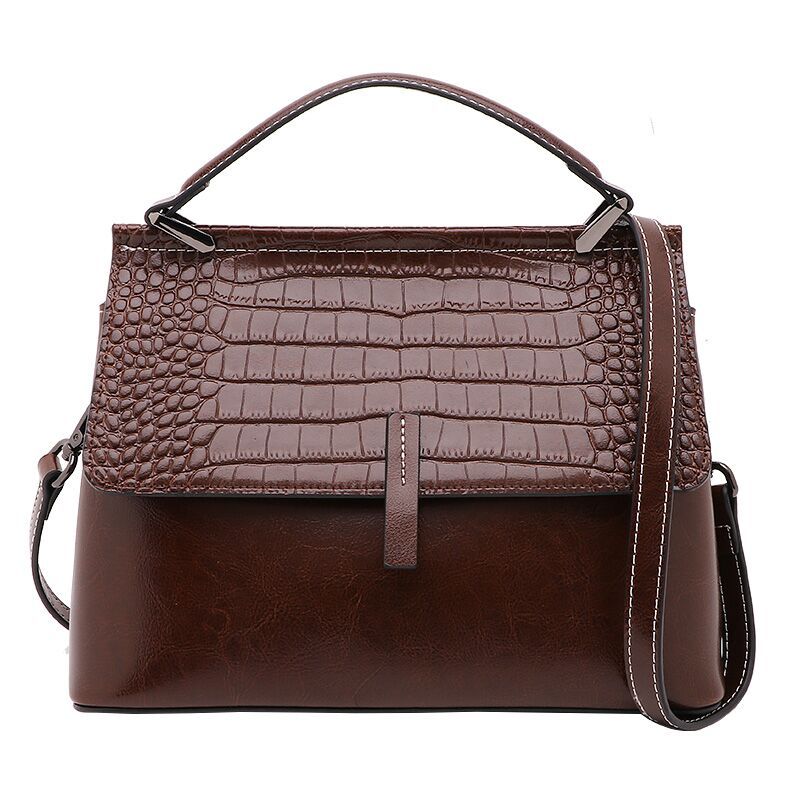 멋퀸 천연소가죽 악어 크로커다일 무늬피 백플랩 토트백
