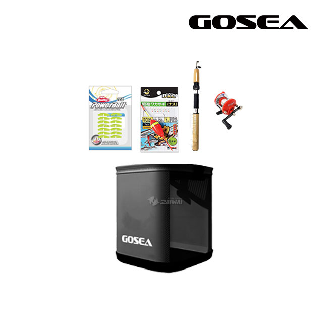 GOSEA 빙어 낚시 두레박 세트 GSF-12 얼음 낚시대 미니 릴 미끼 1인 - 메인 이미지
