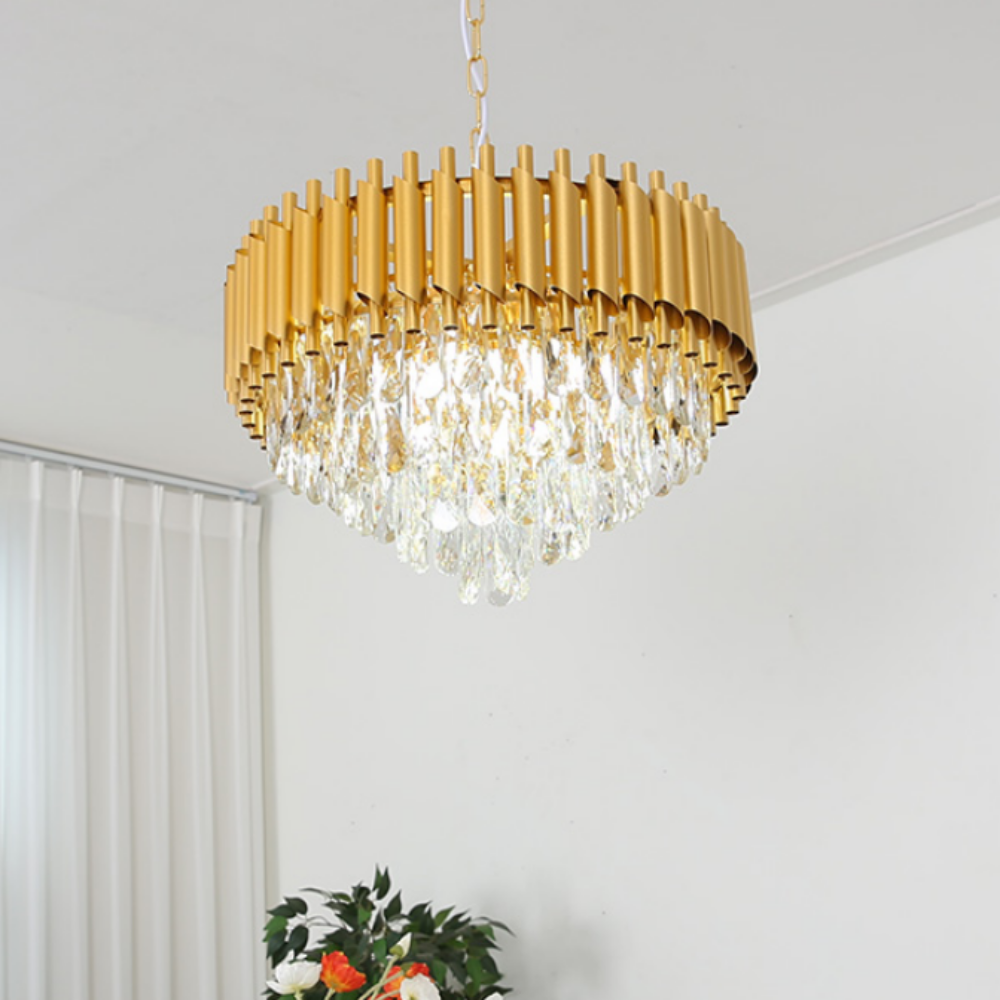 KC인증/무료+당일출고 6인용식탁등 LED 펜던트 크리스탈 주방 식탁등 골드