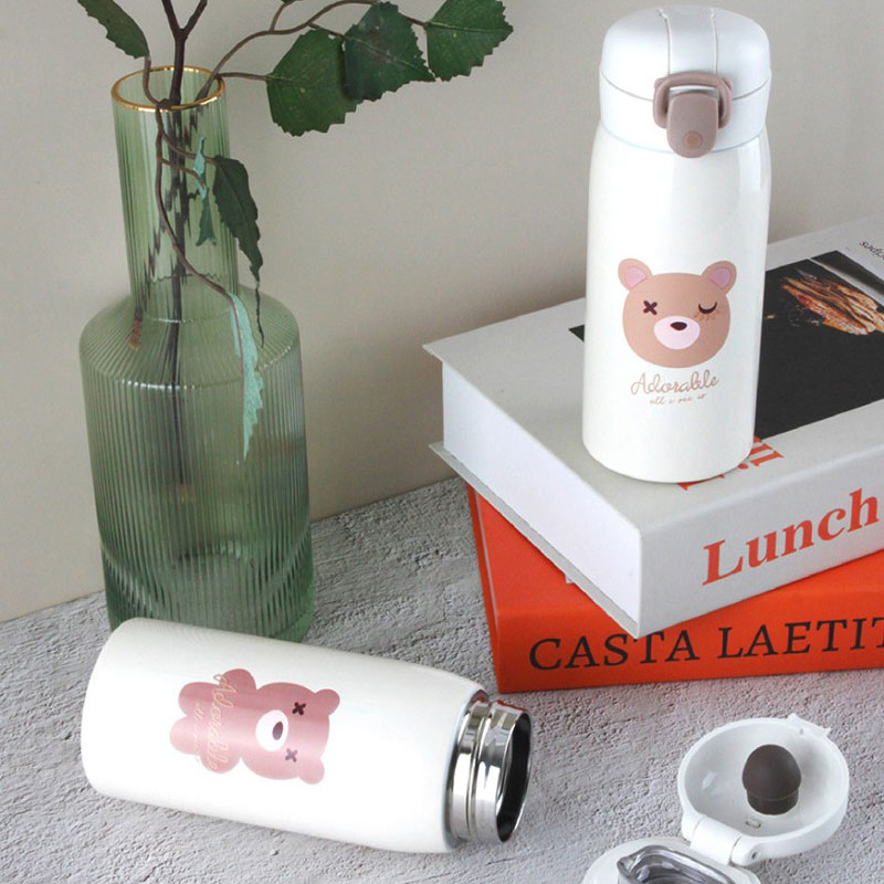 각인텀블러 350ml 곰 초등학생 어린이물병 단체보온병 유치원 어린이선물 - 상세 이미지 4