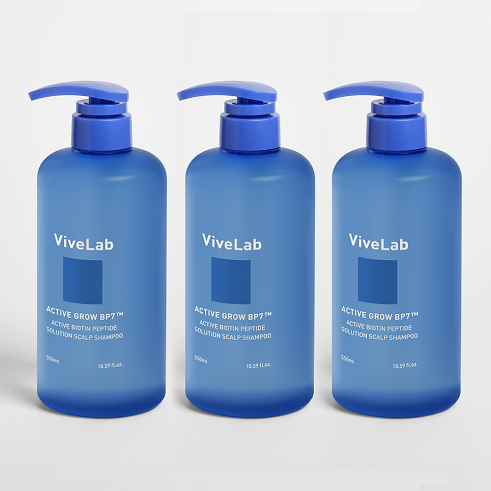 바이브랩 액티브 비오틴 펩타이드 쿨링 파랑 탈모샴푸 550ml, 3개