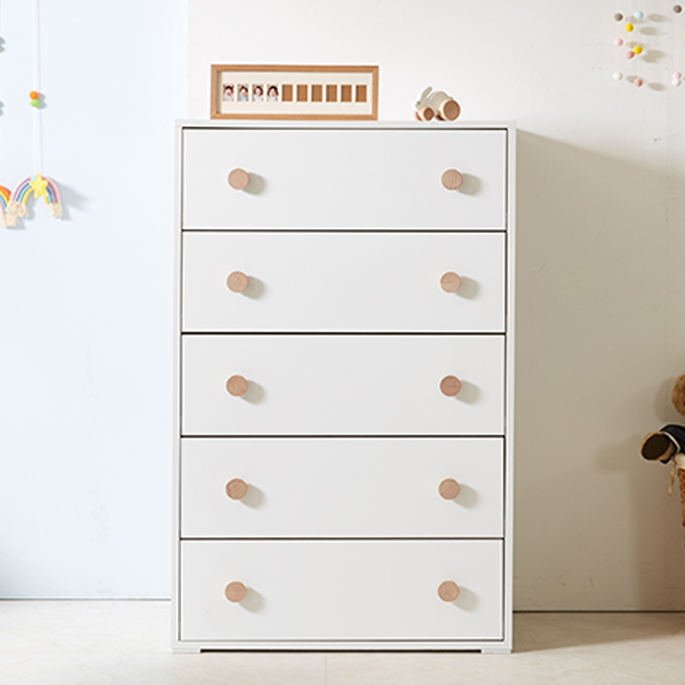 애기옷장 아이방 유아 아이 키즈옷장 아기 어린이 주니어 800x500x1250mm, 미카엘 5단서랍 화이트