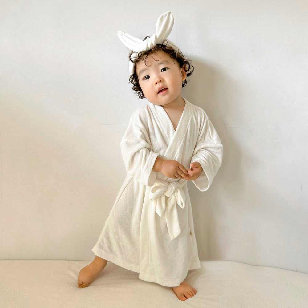 이키 순한 유아 아기 목욕 샤워 버블 가운 3종세트